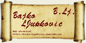 Bajko LJupković vizit kartica